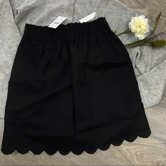 NEW J.Crew Scalloped Skirt Black - Picture 1 of 5